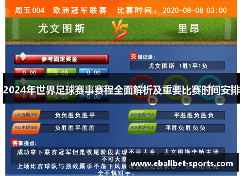 2024年世界足球赛事赛程全面解析及重要比赛时间安排